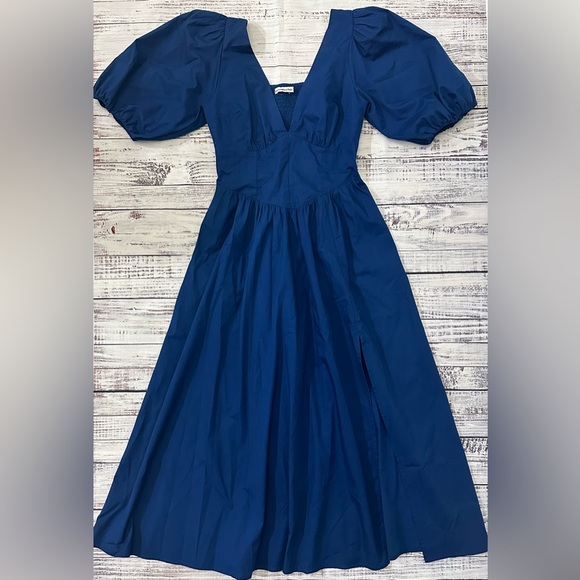 Abercrombie & Fitch puff sleeve midi dress Sz. S - Picture 3 of 10